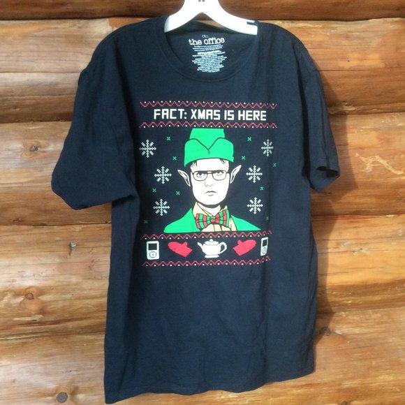 The Office Fact Xmas is Here Short Sleeve Novelty Dwight Graphic Tee Size Large - Picture 2 of 3